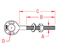 Metric Plain Eye Bolt Line Drawing